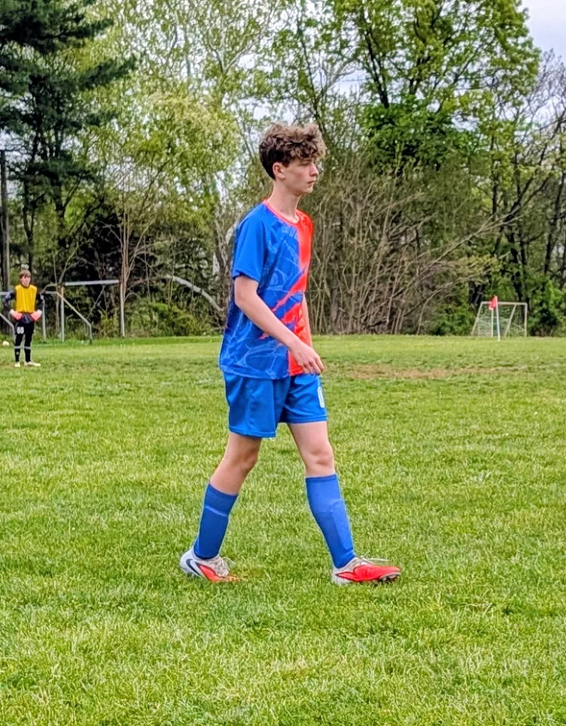 Landon Coleman on the field during a soccer match